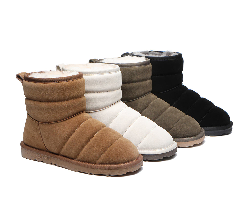 EVERAU® Mini Sheepskin Boots Women Mini Puffer