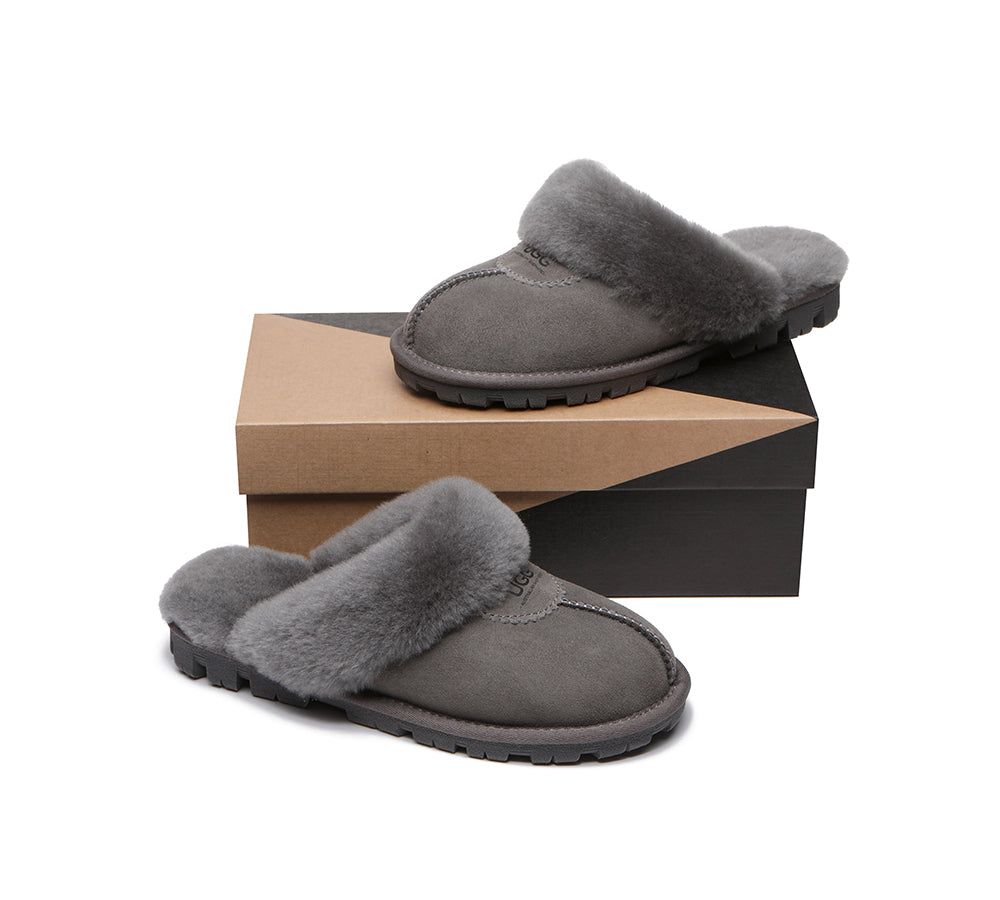 AUSTRALIAN SHEPHERD® UGG Slippers Sheepskin Unisex Waffle Scuff