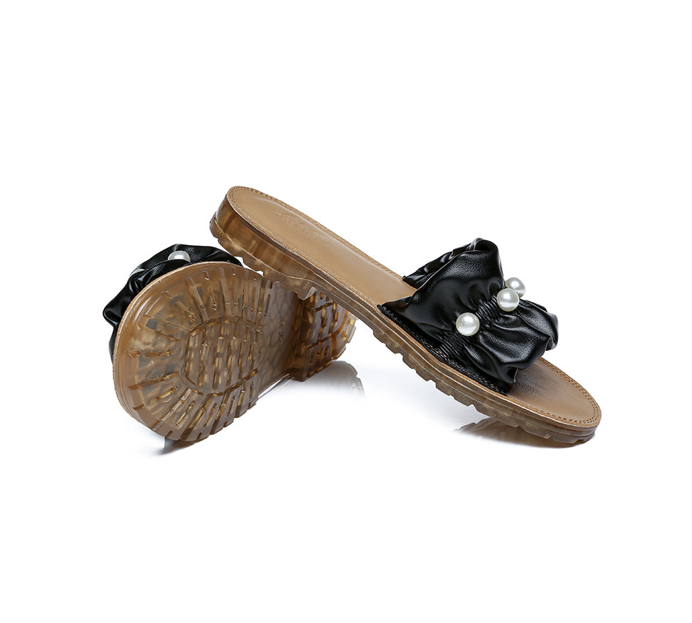 TARRAMARRA® Women Leather Flat Slides Linita