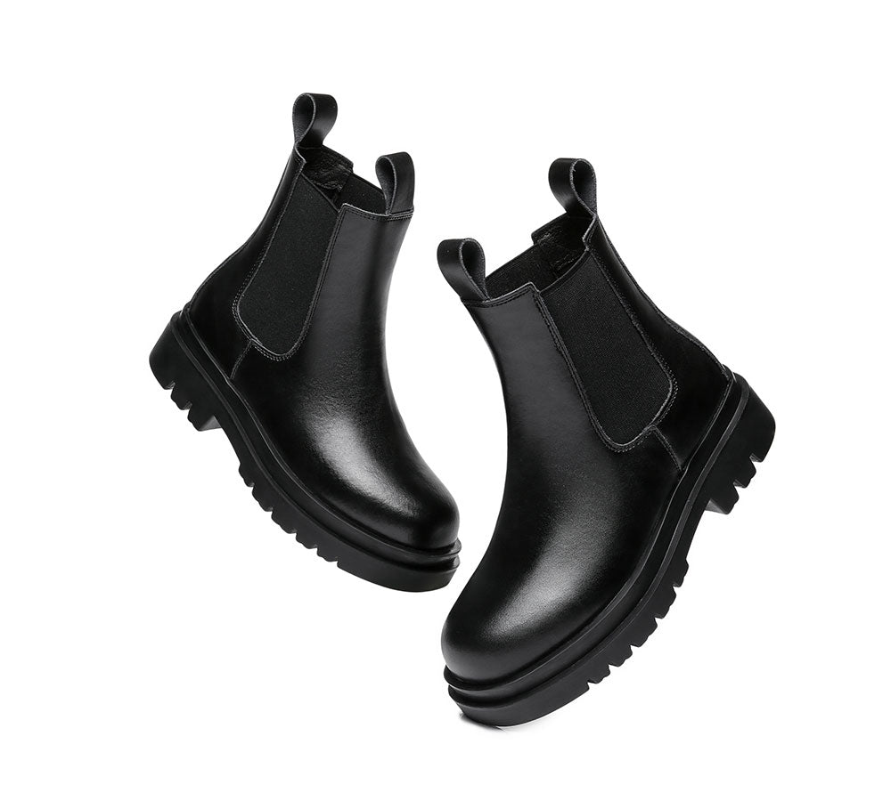 TARRAMARRA® Women Black Boots Block Heel Leather Lining Vanya