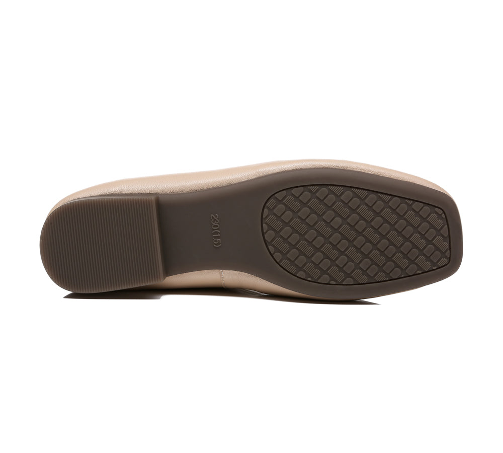 TARRAMARRA® Square Toe Leather Ballet Flats Women Devora