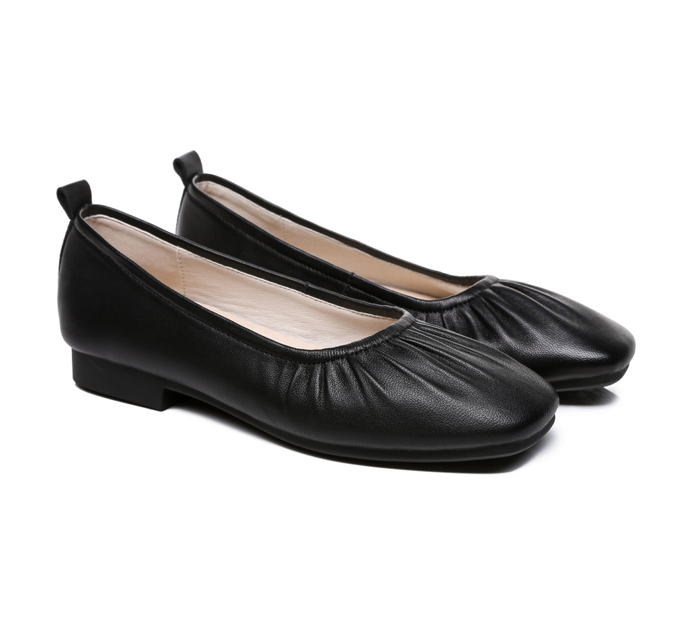 TARRAMARRA® Square Toe Leather Ballet Flats Women Devora
