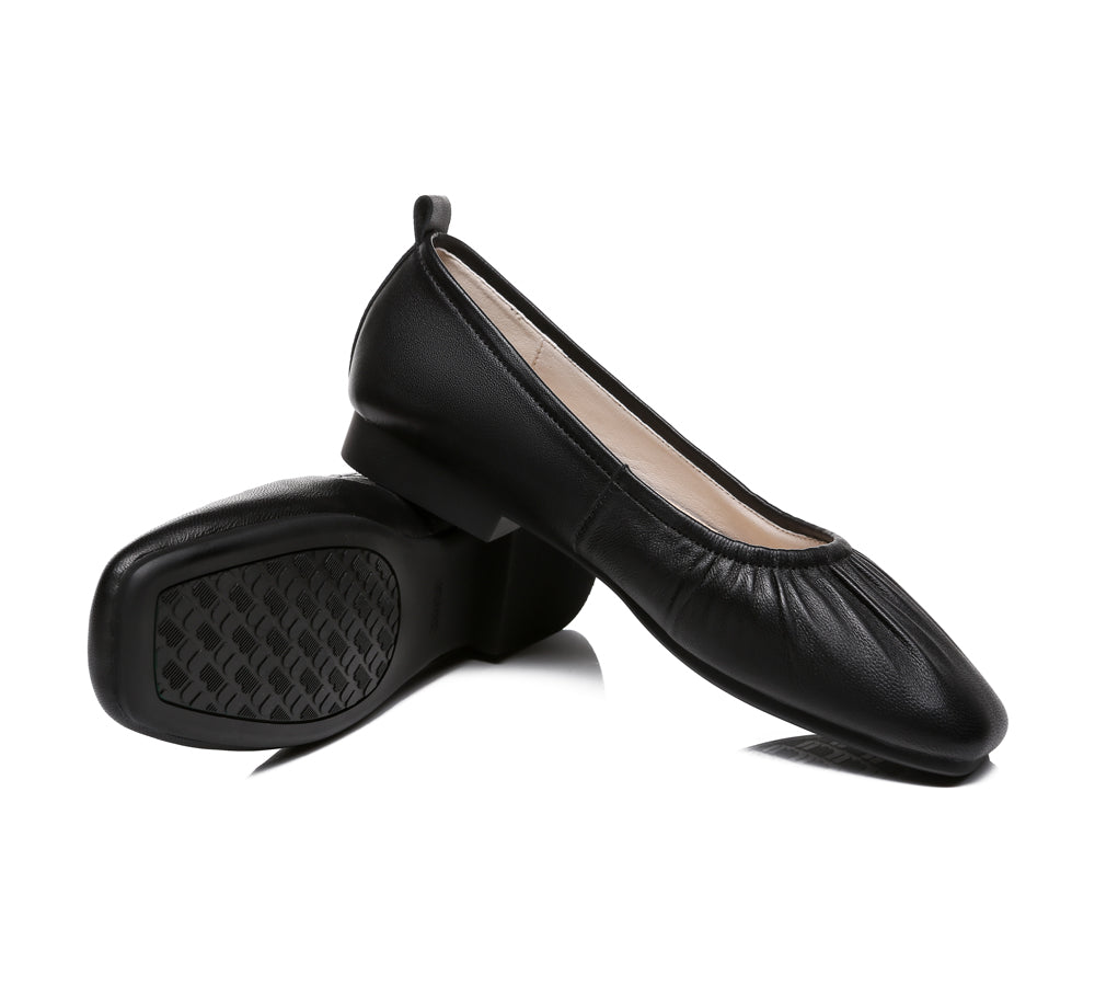 TARRAMARRA® Square Toe Leather Ballet Flats Women Devora