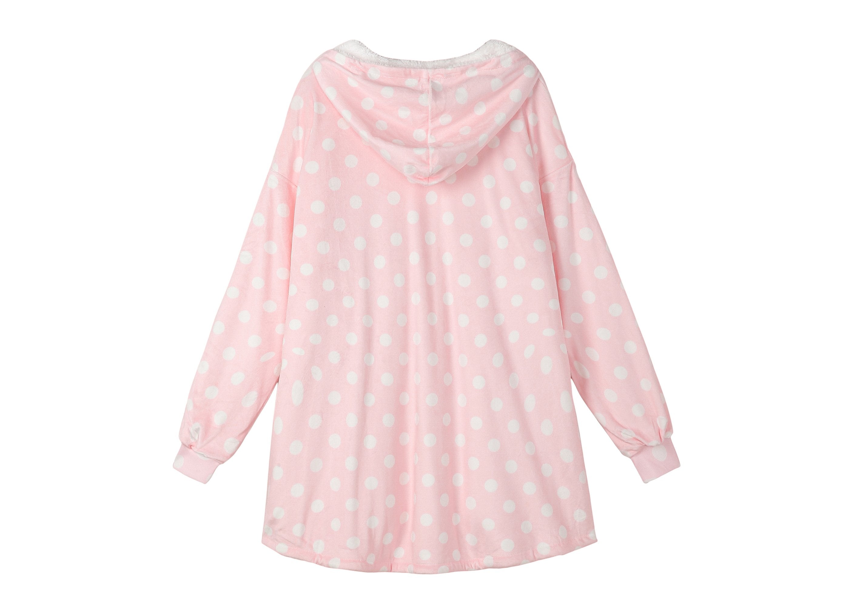 TARRAMARRA® Kids Reversible Hoodie Blanket Pink Polka Dot