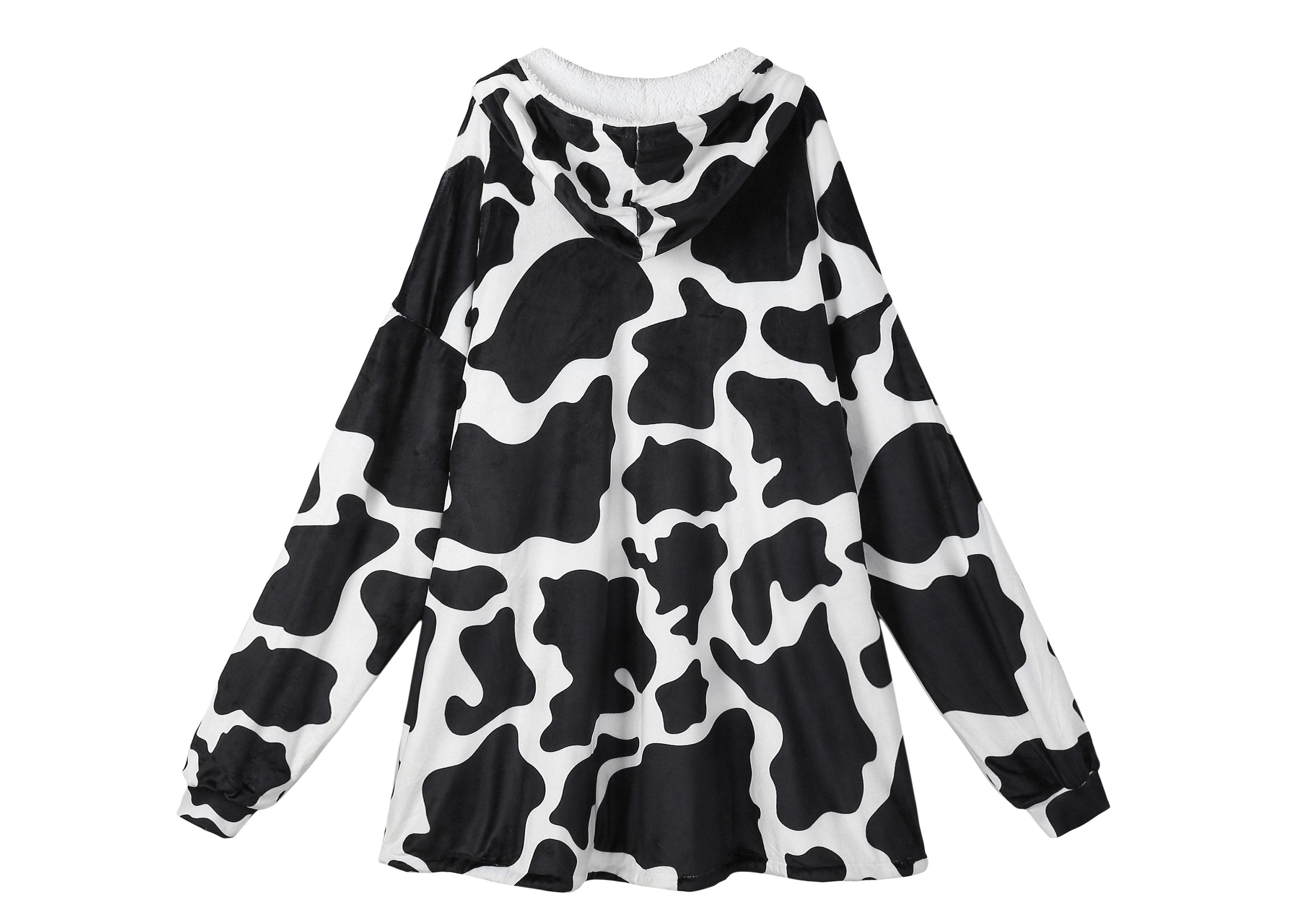 TARRAMARRA® Women and Men Reversible Hoodie Blanket Cow Print
