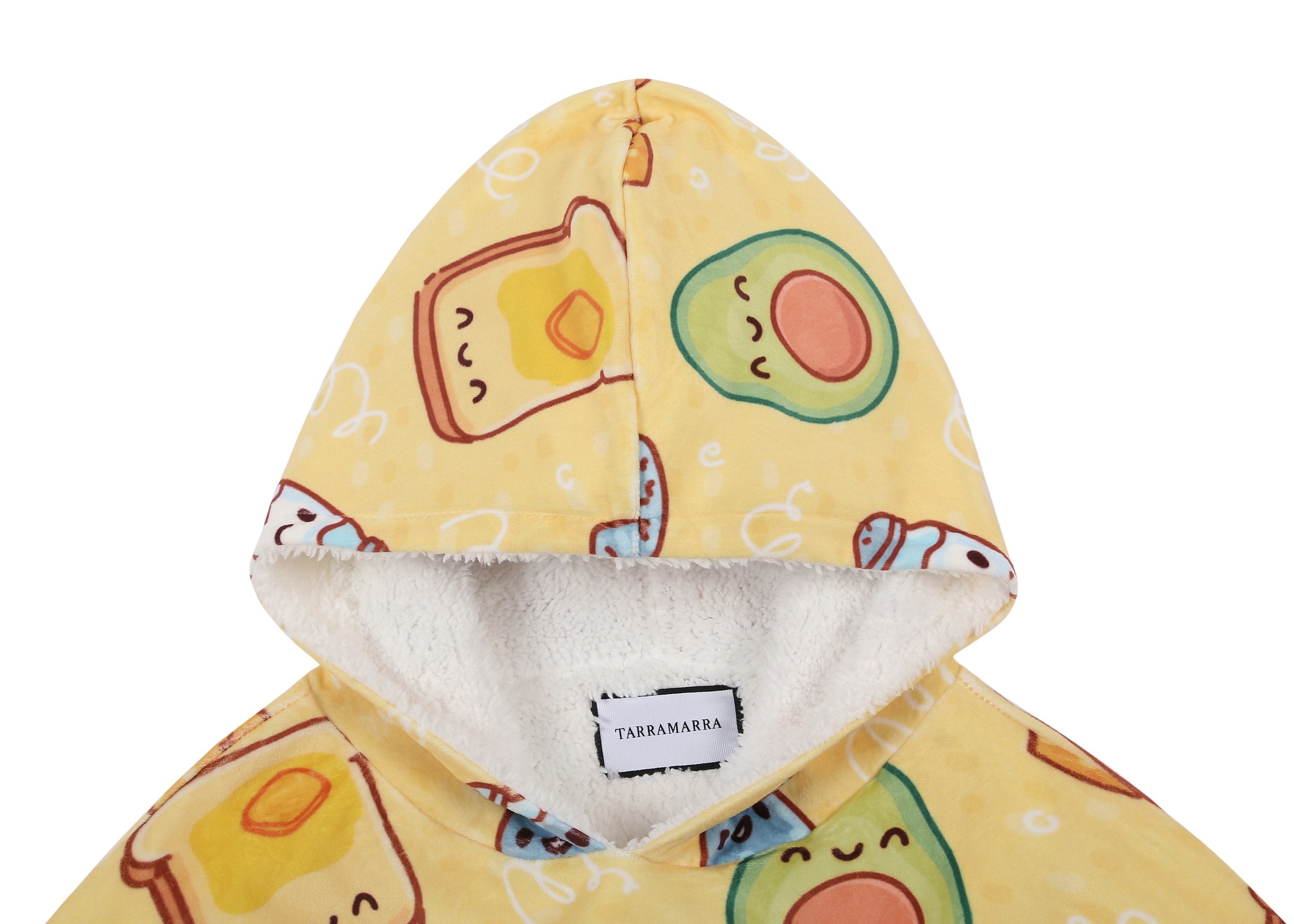 TARRAMARRA® Women and Men Reversible Hoodie Blanket Breakfast Print