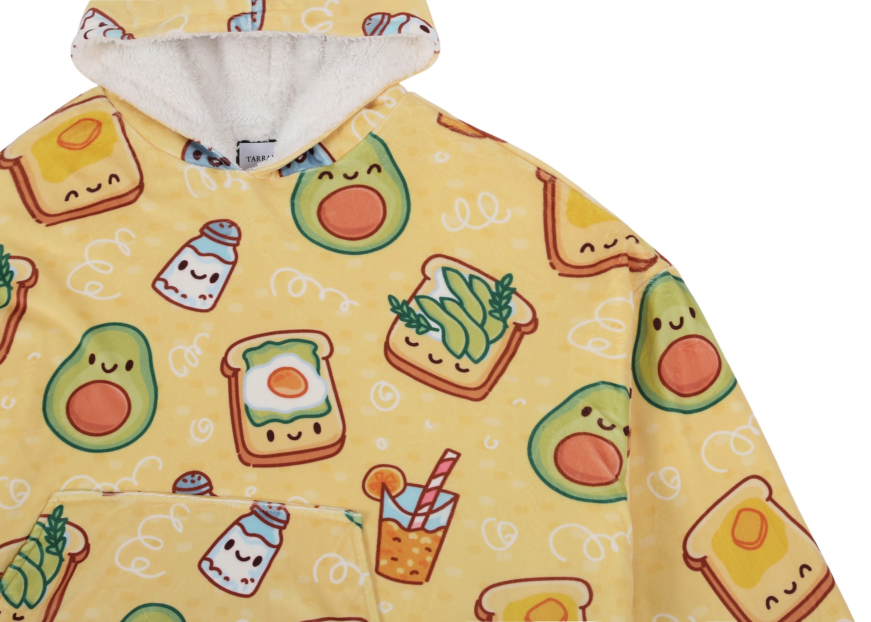 TARRAMARRA® Women and Men Reversible Hoodie Blanket Breakfast Print