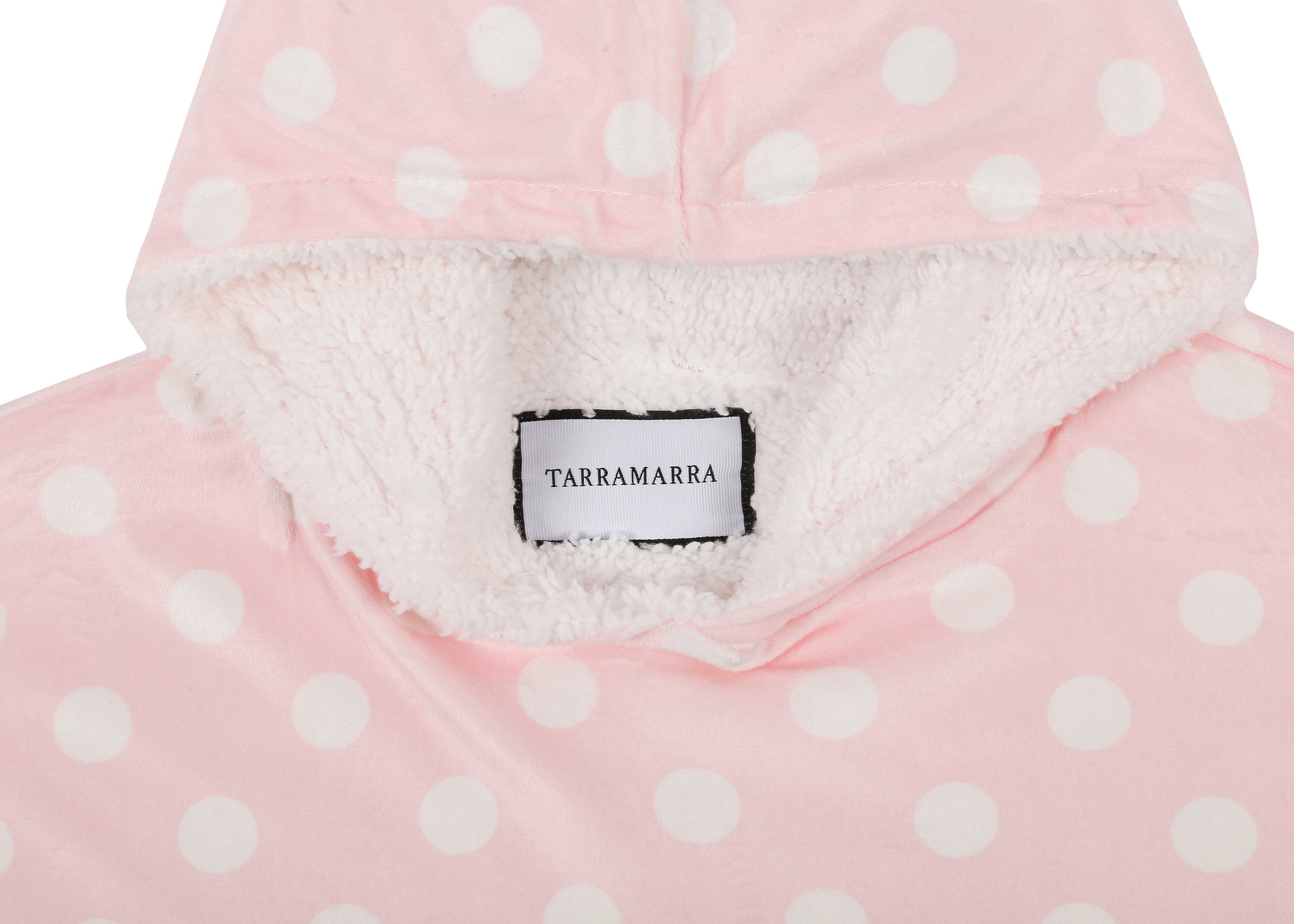 TARRAMARRA® Kids Reversible Hoodie Blanket Pink Polka Dot