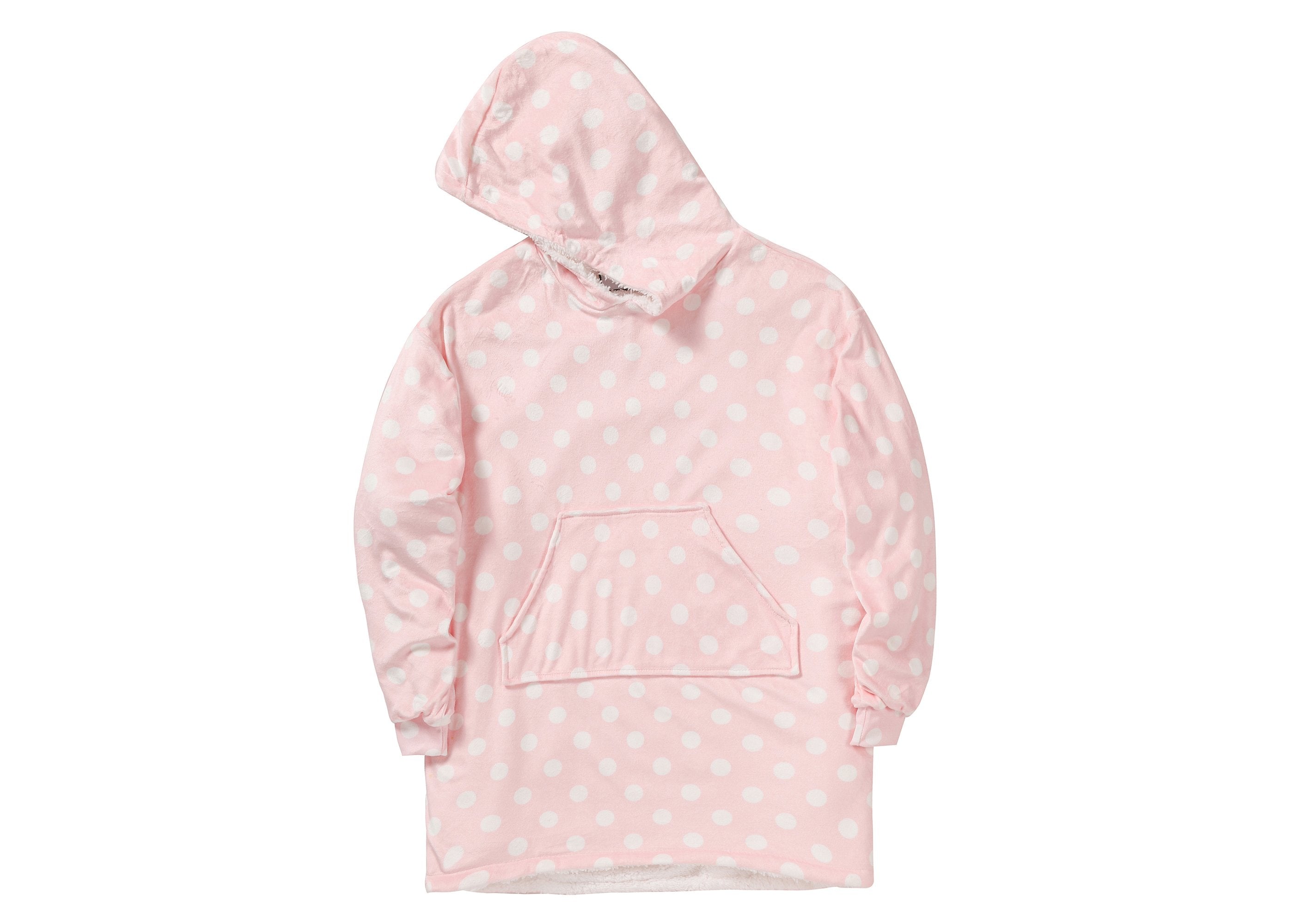 TARRAMARRA® Kids Reversible Hoodie Blanket Pink Polka Dot