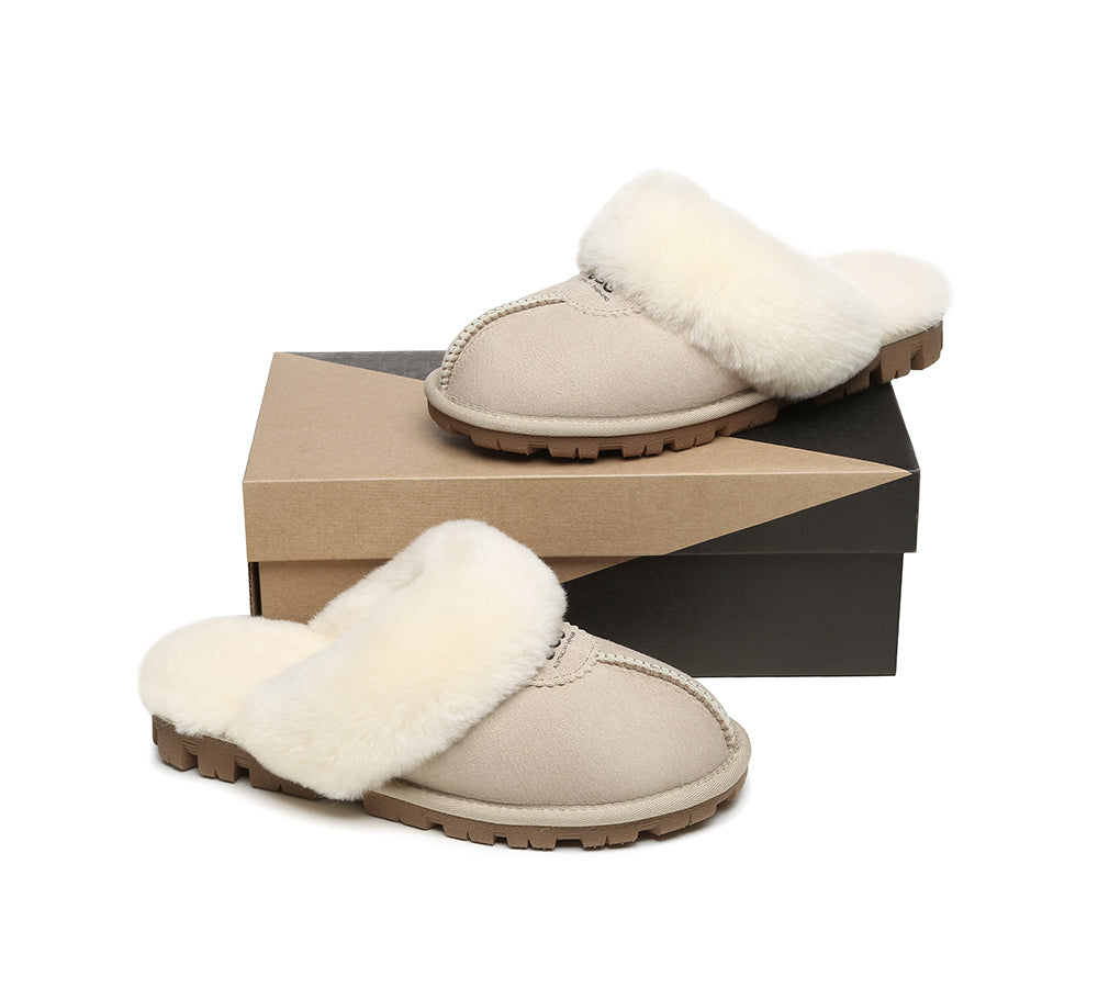 AUSTRALIAN SHEPHERD® UGG Slippers Sheepskin Unisex Waffle Scuff