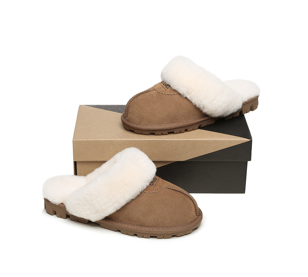 AUSTRALIAN SHEPHERD® UGG Slippers Sheepskin Unisex Waffle Scuff