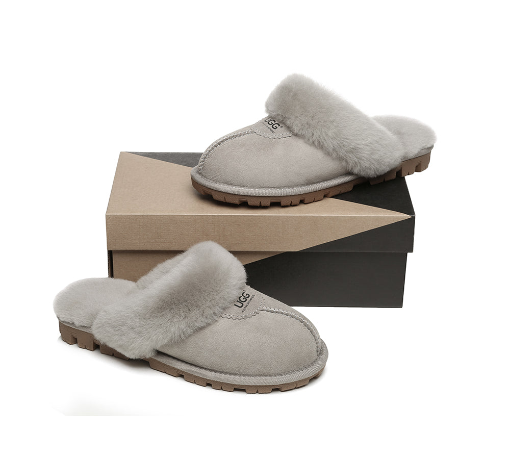 AUSTRALIAN SHEPHERD® UGG Slippers Sheepskin Unisex Waffle Scuff