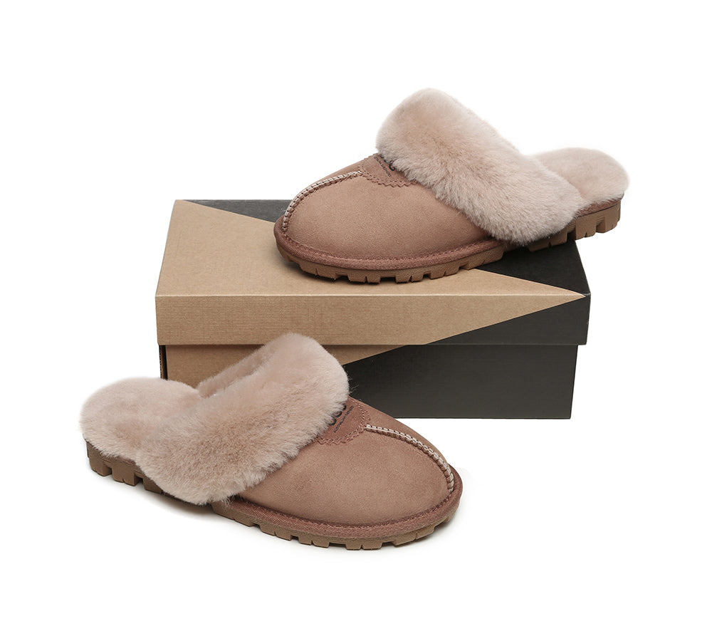 AUSTRALIAN SHEPHERD® UGG Slippers Sheepskin Unisex Waffle Scuff