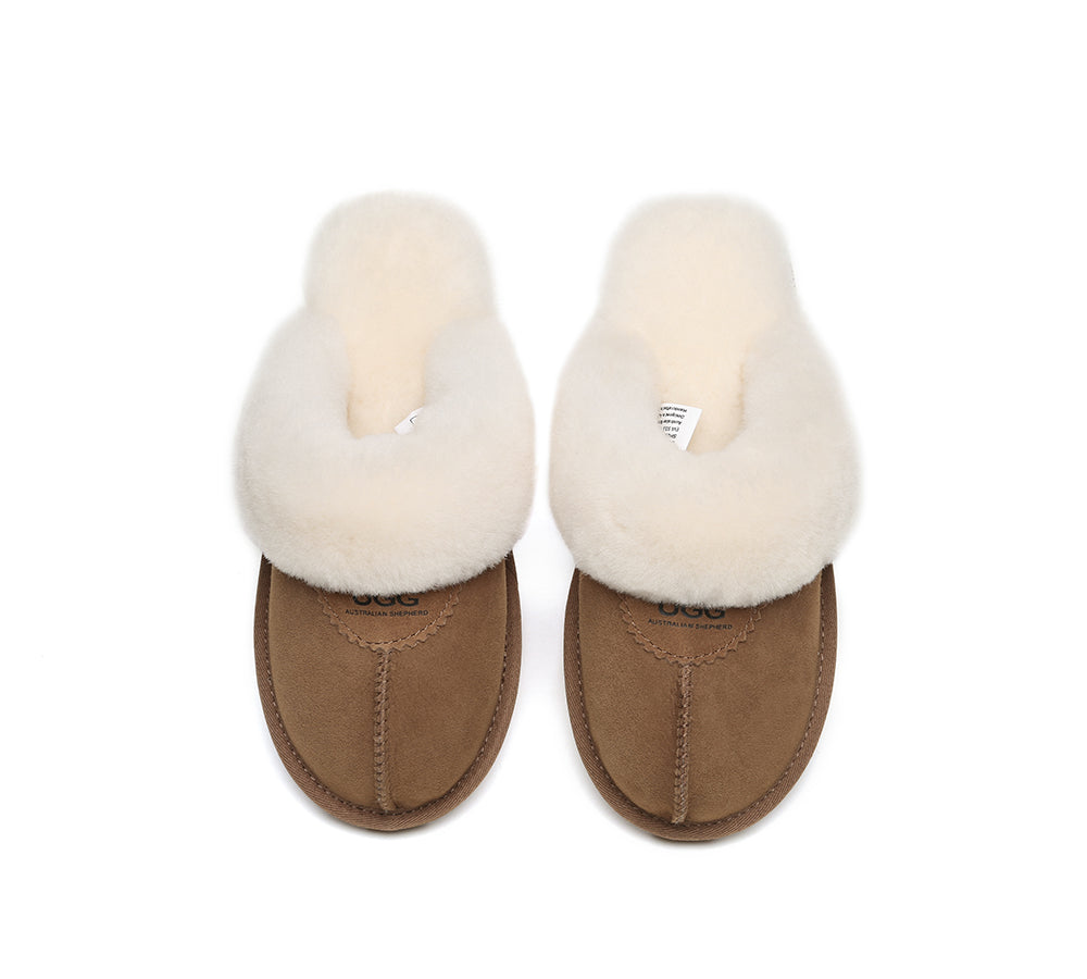 AUSTRALIAN SHEPHERD® UGG Slippers Sheepskin Unisex Waffle Scuff