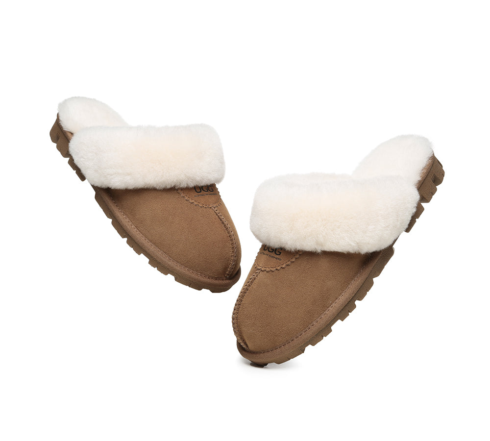 AUSTRALIAN SHEPHERD® UGG Slippers Sheepskin Unisex Waffle Scuff