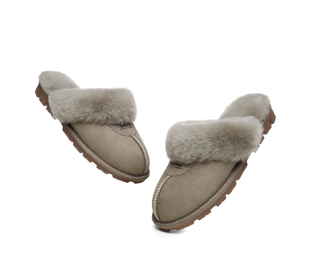 AUSTRALIAN SHEPHERD® UGG Slippers Sheepskin Unisex Waffle Scuff