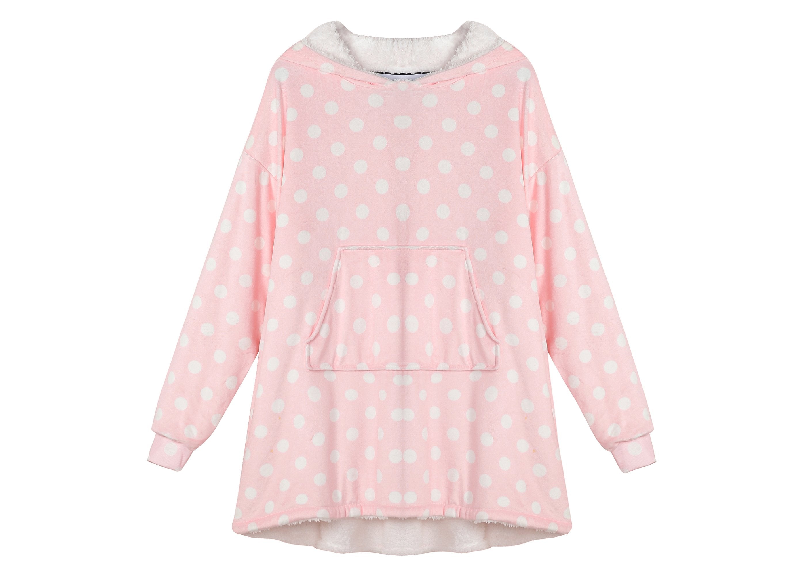 TARRAMARRA® Kids Reversible Hoodie Blanket Pink Polka Dot