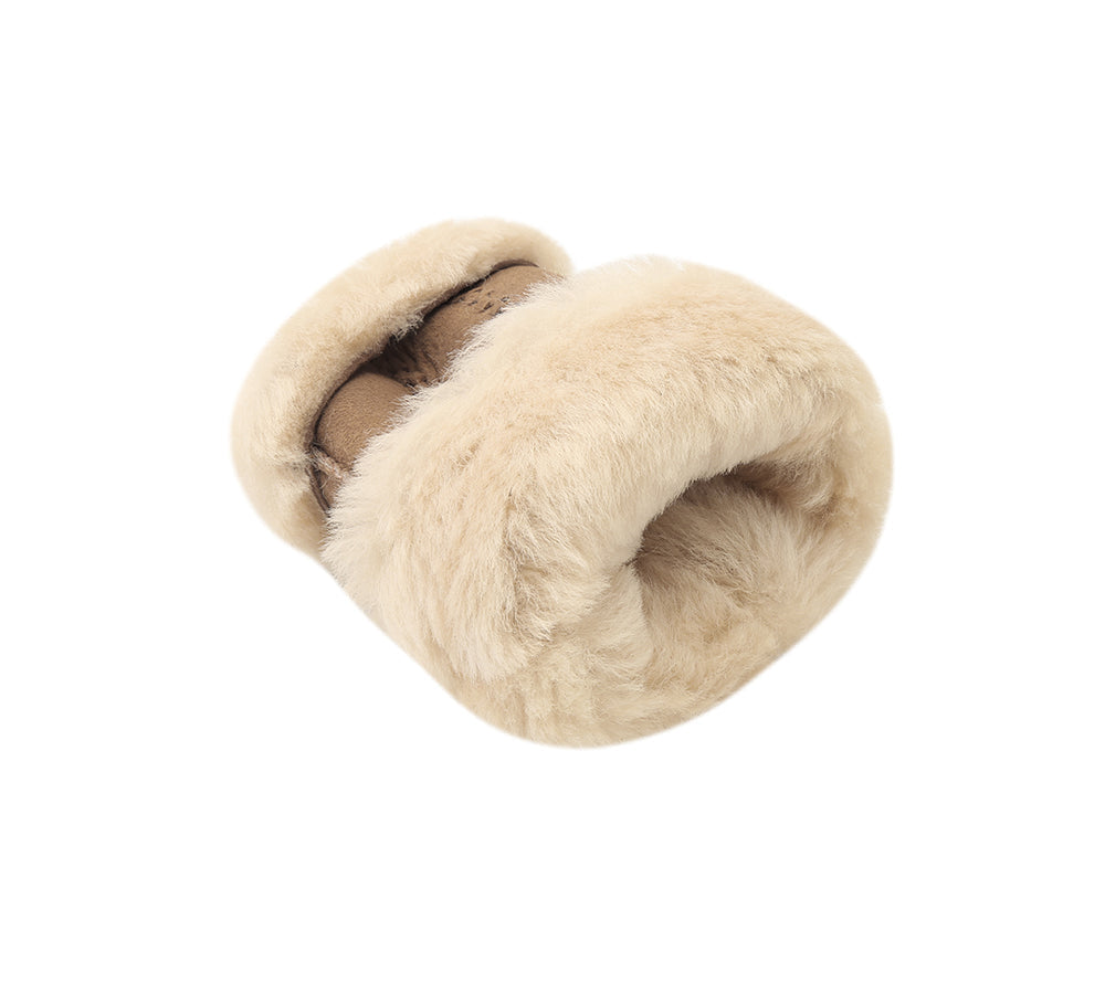 AUSTRALIAN SHEPHERD® Fluffy Fingerless Sheepskin Wool Mittens