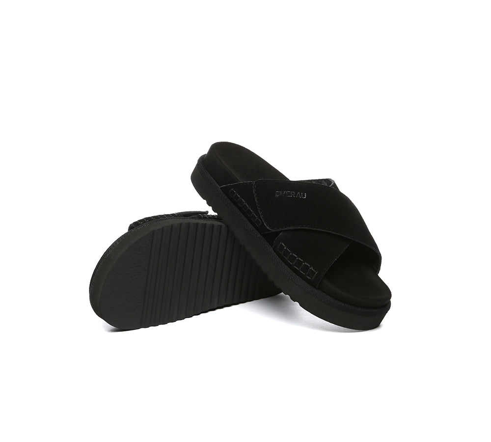 EVERAU® Adjustable Crossover Slip-on Summer Slides Lilac