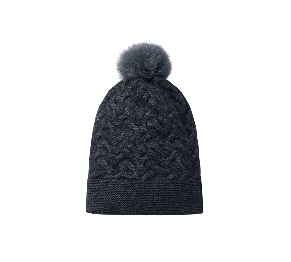 URBAN UGG® Wool Cashmere Blend Pom Pom Beanie Taffie