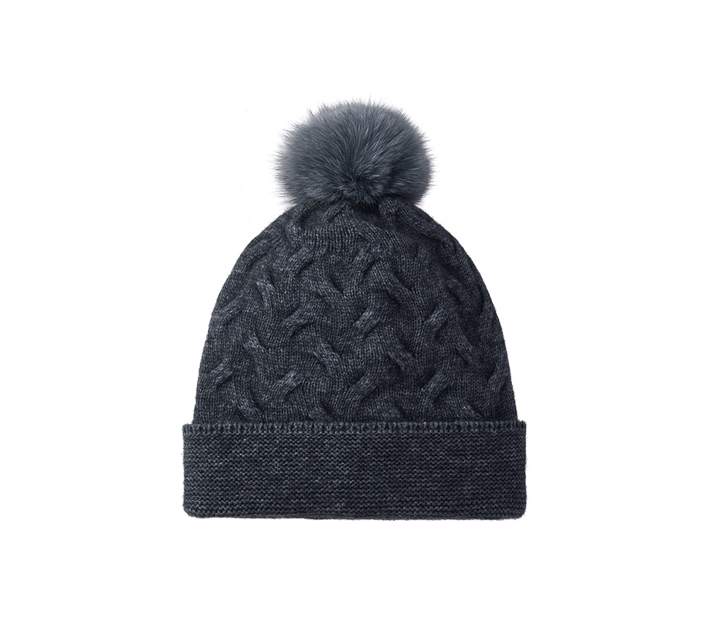 URBAN UGG® Wool Cashmere Blend Pom Pom Beanie Taffie