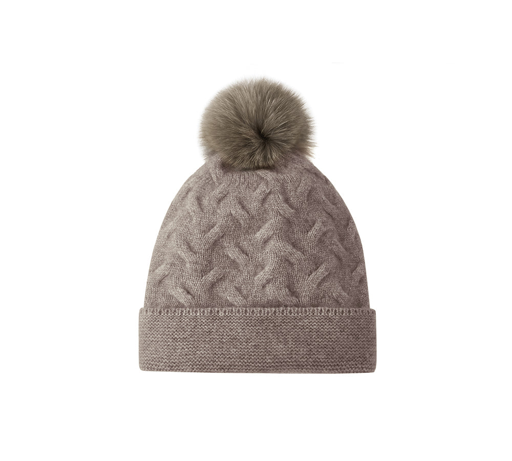 URBAN UGG® Wool Cashmere Blend Pom Pom Beanie Taffie