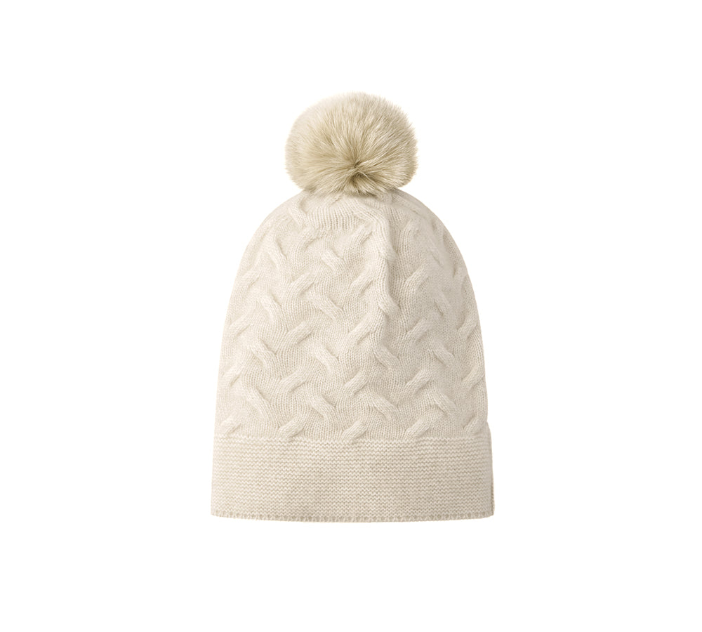 URBAN UGG® Wool Cashmere Blend Pom Pom Beanie Taffie