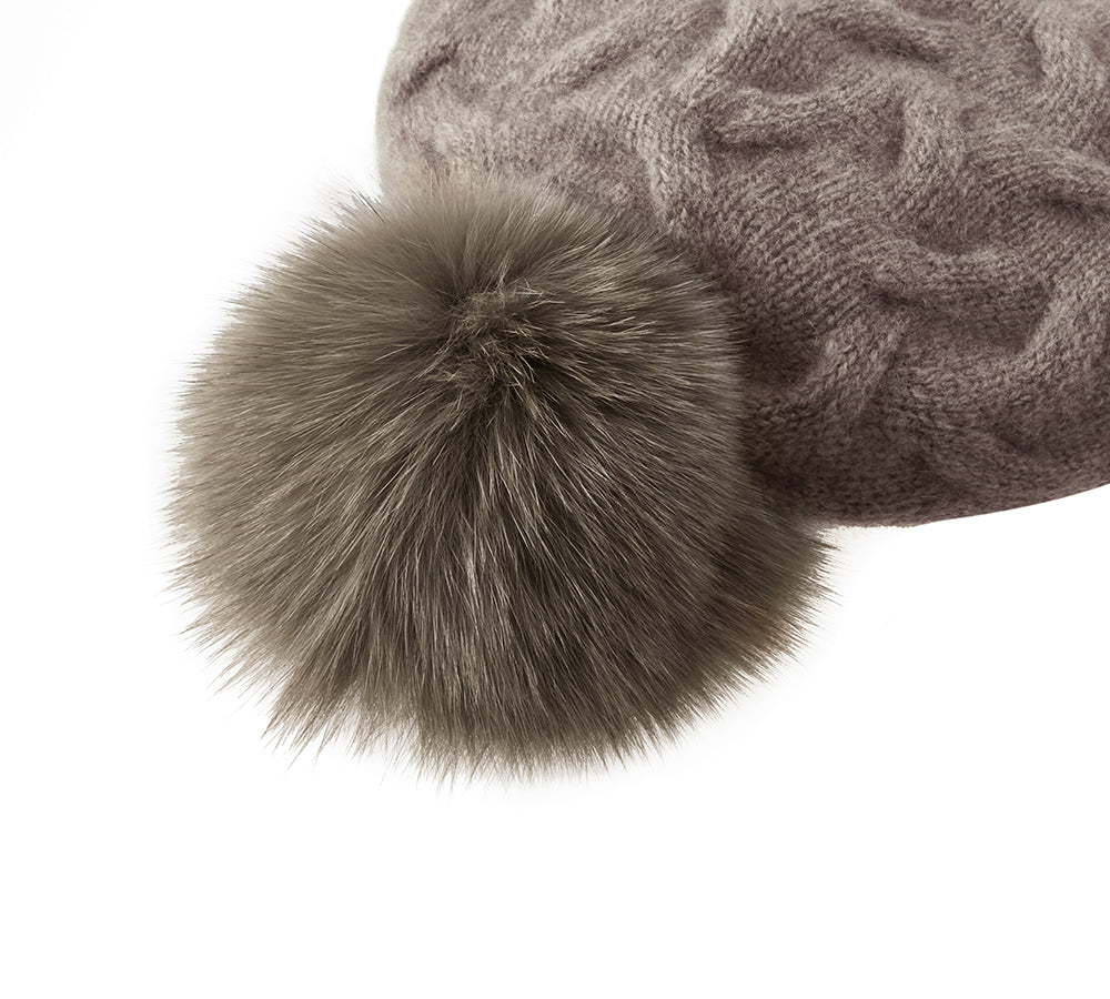 URBAN UGG® Wool Cashmere Blend Pom Pom Beanie Taffie