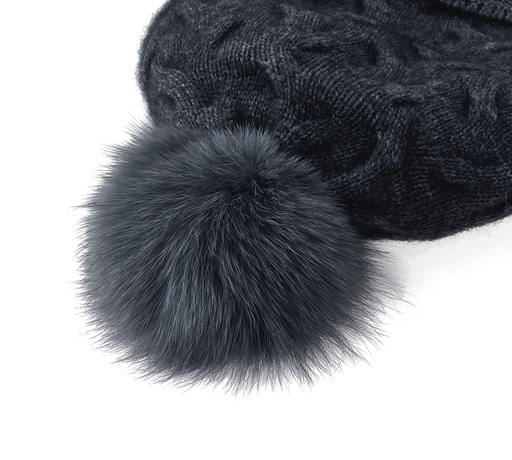URBAN UGG® Wool Cashmere Blend Pom Pom Beanie Taffie