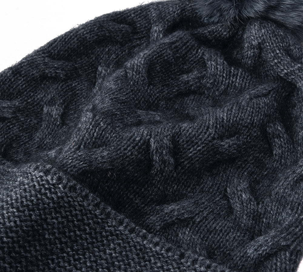 URBAN UGG® Wool Cashmere Blend Pom Pom Beanie Taffie