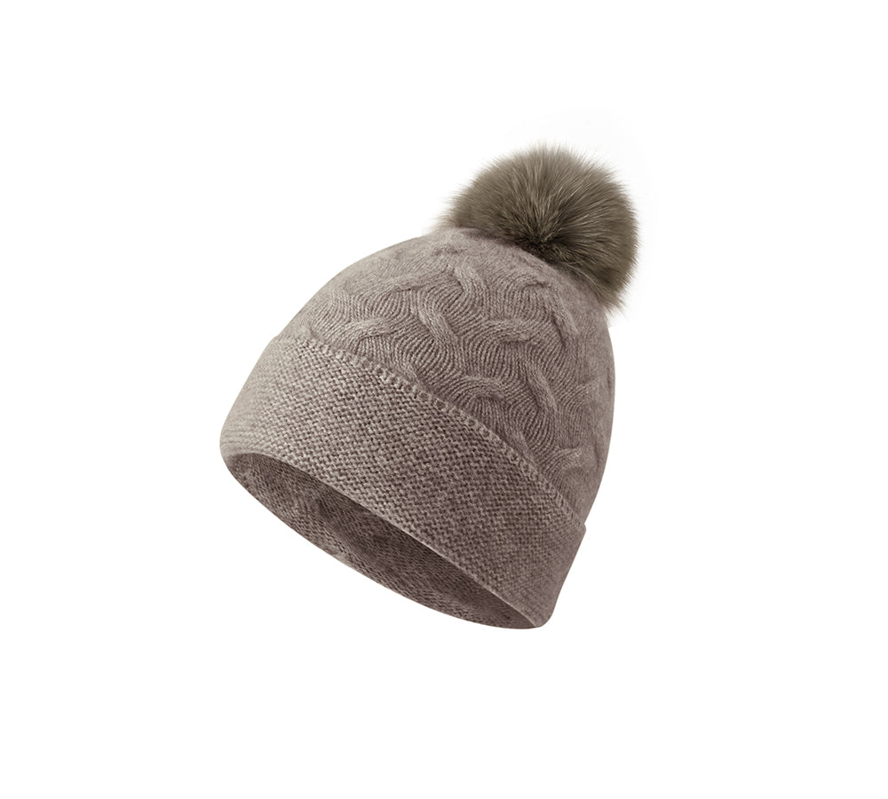 URBAN UGG® Wool Cashmere Blend Pom Pom Beanie Taffie