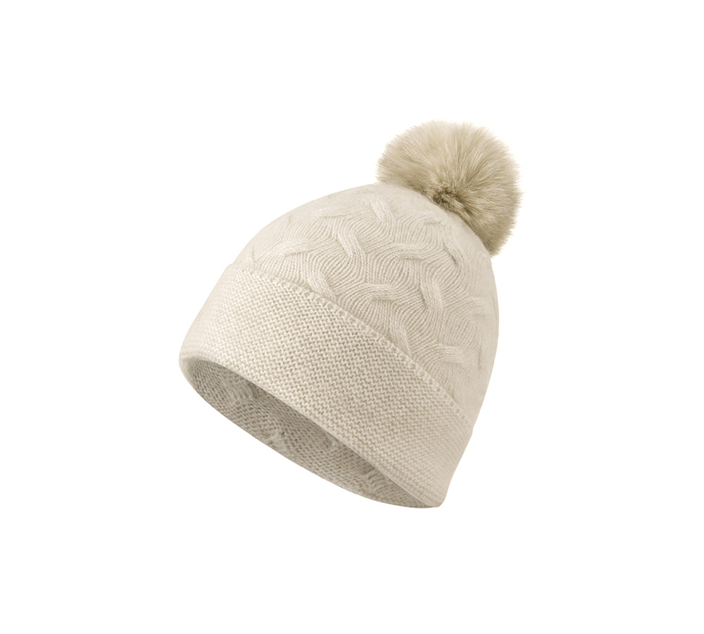 URBAN UGG® Wool Cashmere Blend Pom Pom Beanie Taffie