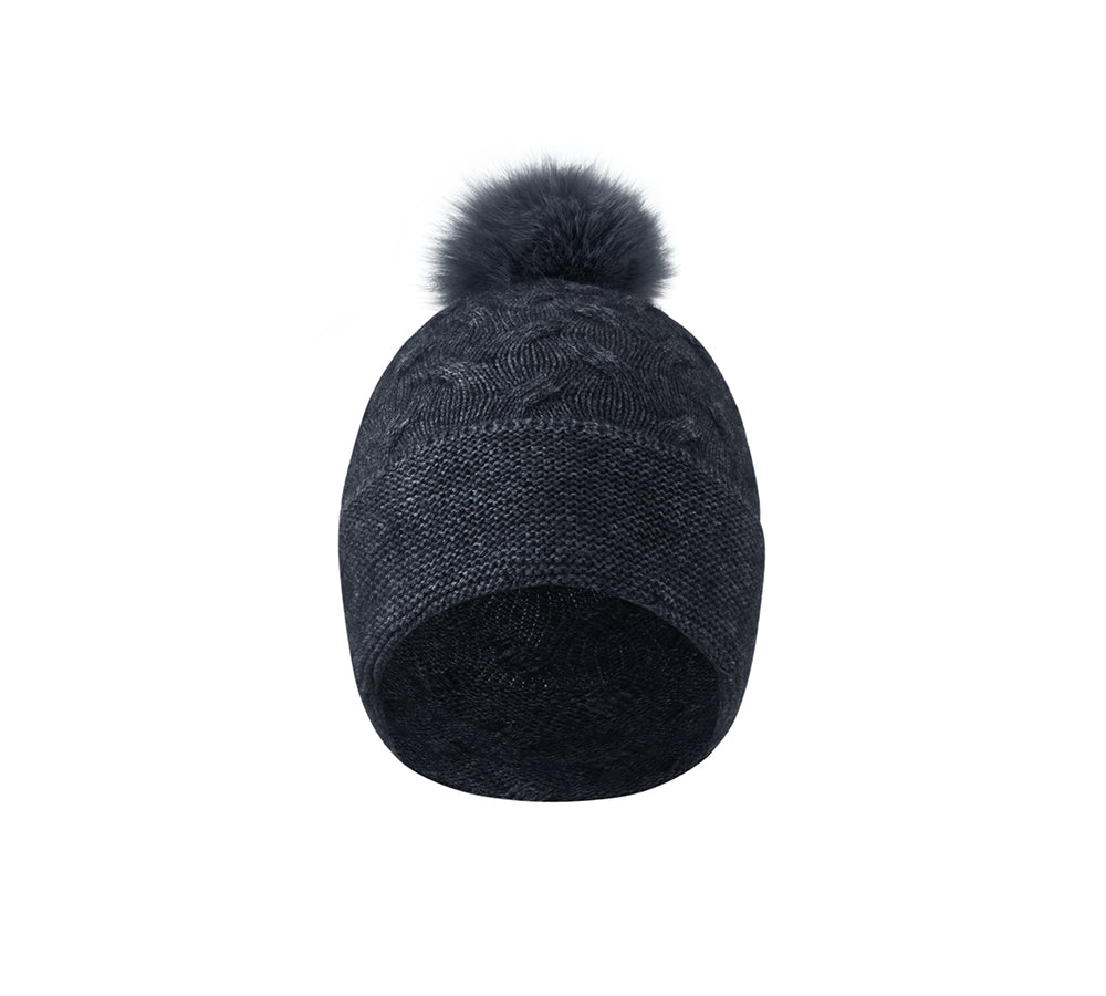 URBAN UGG® Wool Cashmere Blend Pom Pom Beanie Taffie