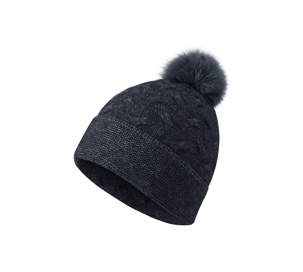 URBAN UGG® Wool Cashmere Blend Pom Pom Beanie Taffie