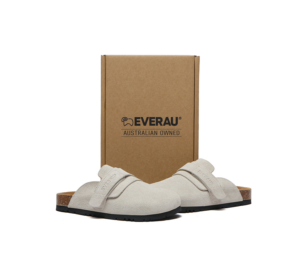 EVERAU® Double Adjustable Strap Embossed Slip-on Summer Flat Clog Slides Skyler