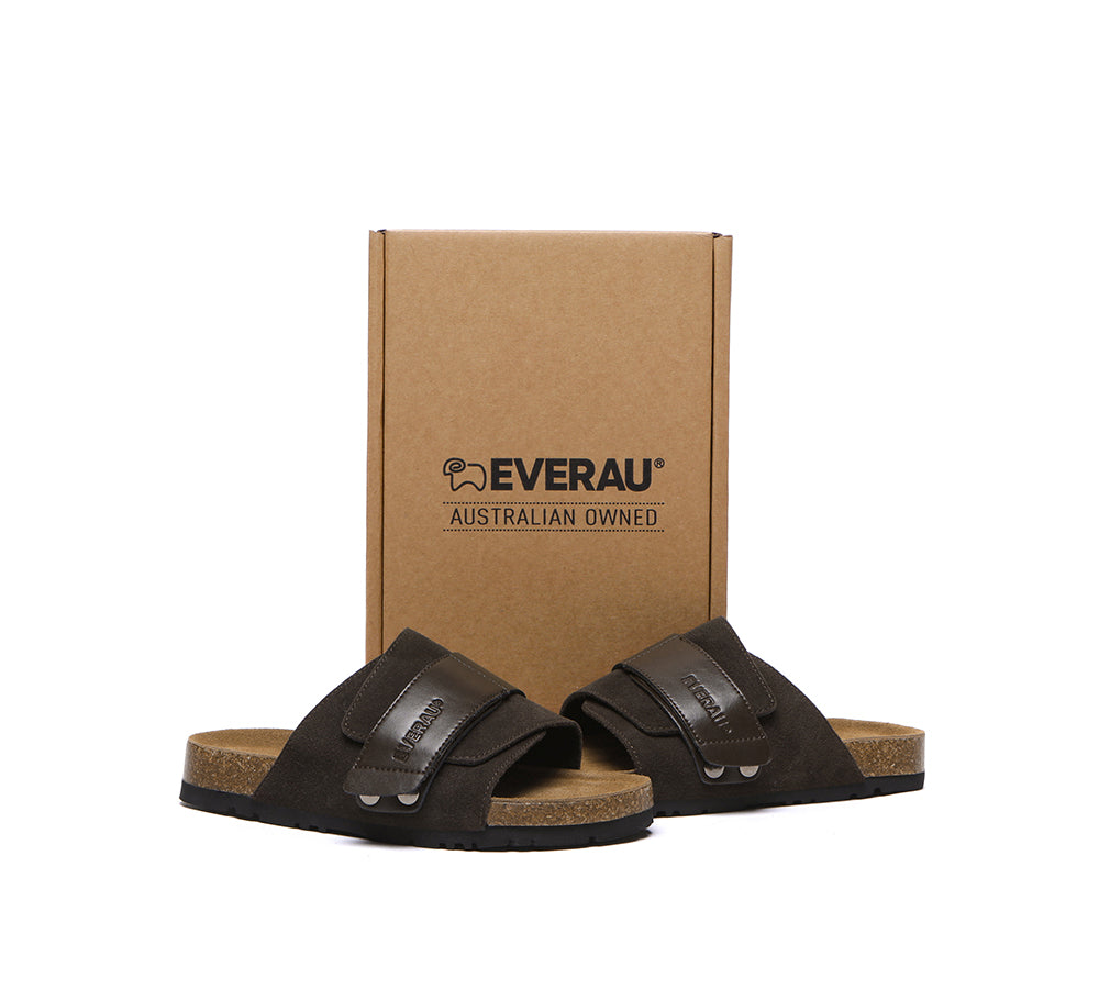 EVERAU® Adjustable Strap Embossed Slip-on Summer Sandal Slides Terrain