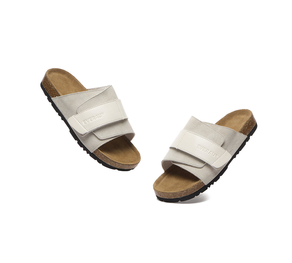 EVERAU® Adjustable Strap Embossed Slip-on Summer Sandal Slides Terrain