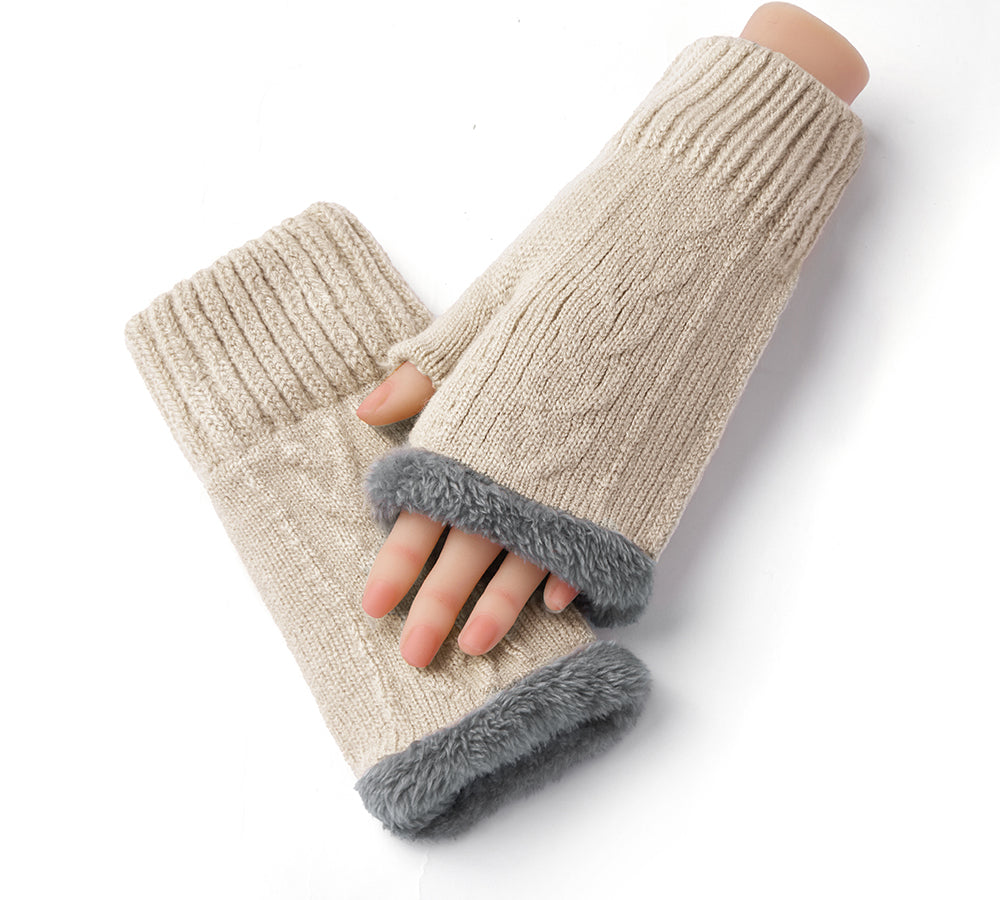 EVERAU® Fingerless Ultra Plush Knit Gloves