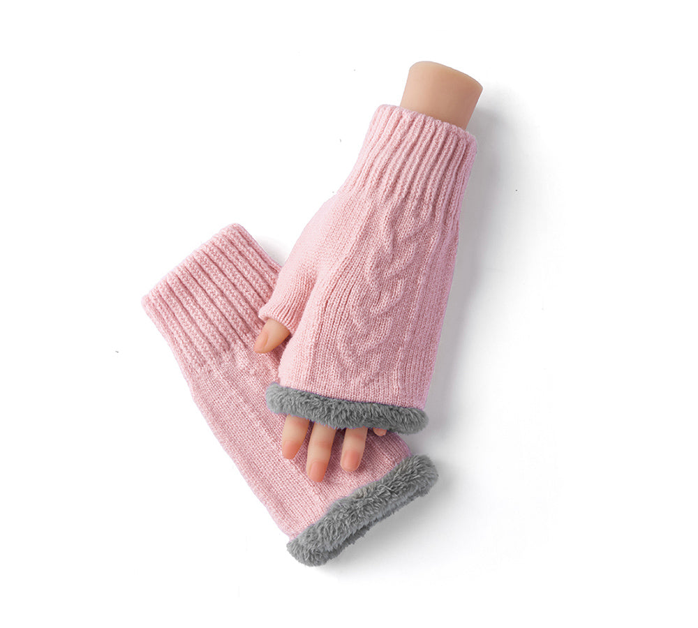 EVERAU® Fingerless Ultra Plush Knit Gloves