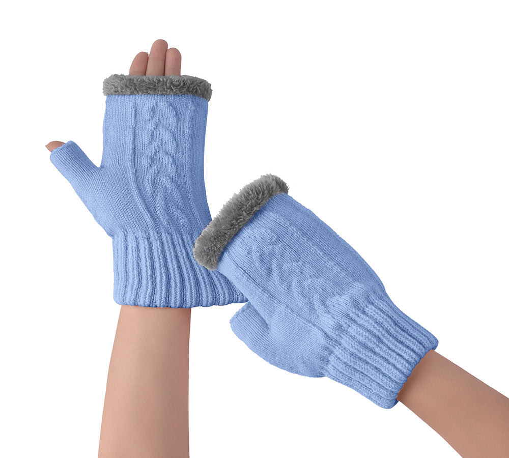 EVERAU® Fingerless Ultra Plush Knit Gloves