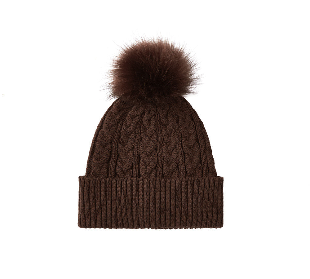 EVERAU® Soft Knit Pom Pom Beanie Conira Hat EVERAU