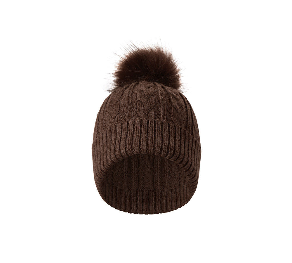 EVERAU® Soft Knit Pom Pom Beanie Conira Hat EVERAU