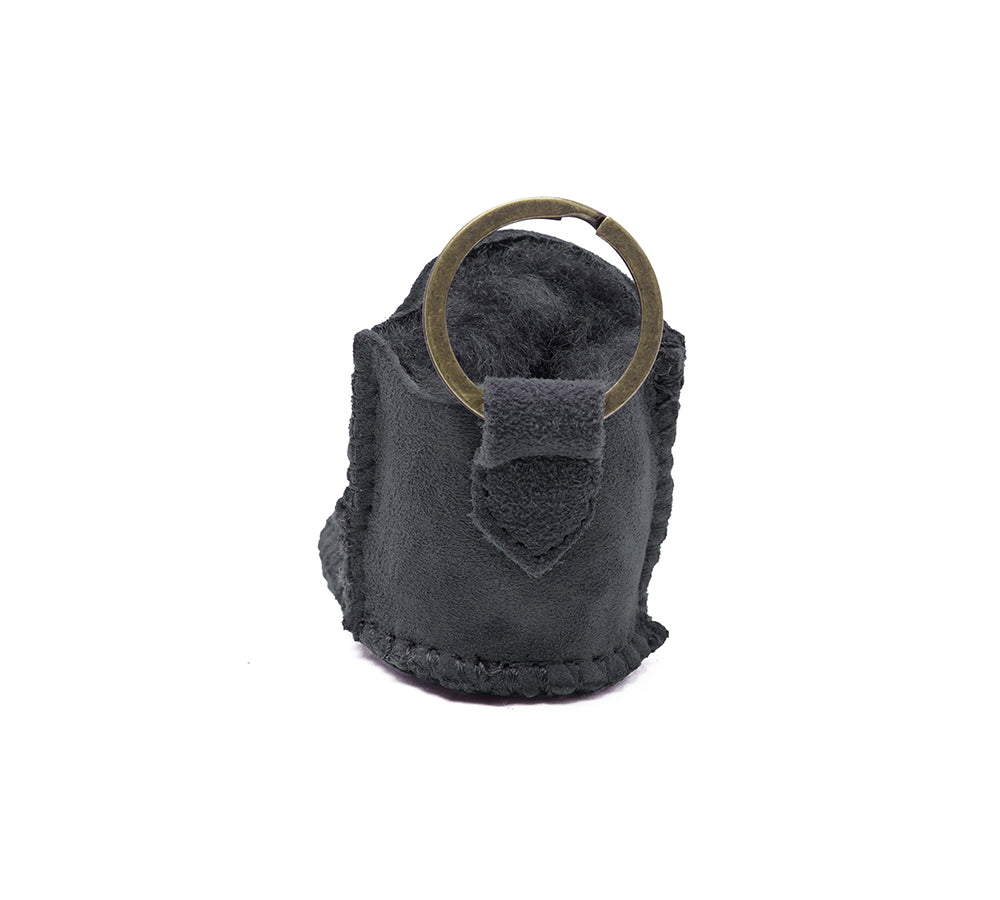 EVERAU® UGG Boot Sheepskin Wool Bootie Keyring