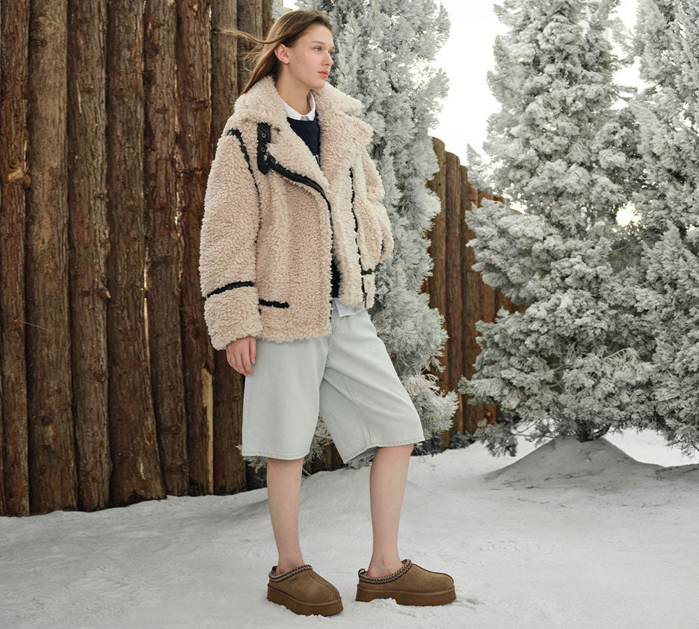 AUSTRALIAN SHEPHERD® UGG Slippers Sheepskin Wool Ankle Platform Tazzy Tay