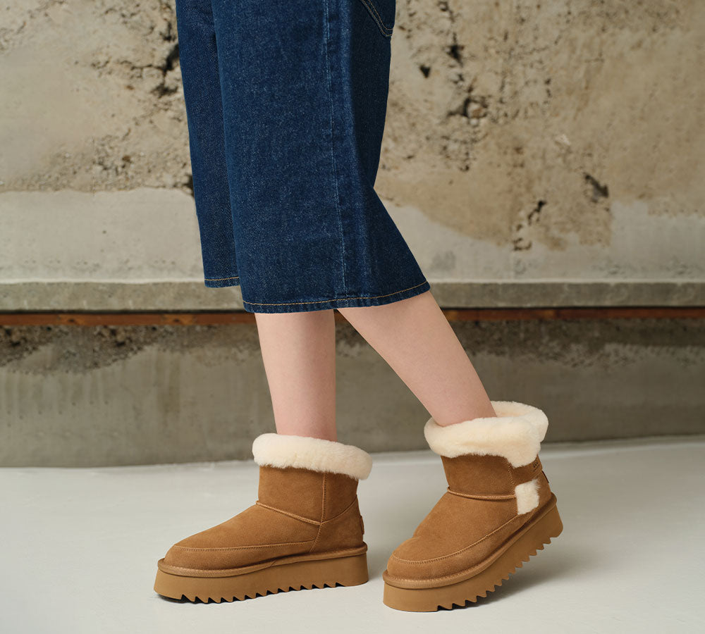 AUSTRALIAN SHEPHERD® UGG Boots Sheepskin Wool Shearling Platform Bynnie