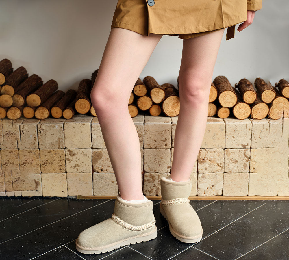 AUSTRALIAN SHEPHERD® UGG Boots Sheepskin Wool Ankle Knitted Fayle