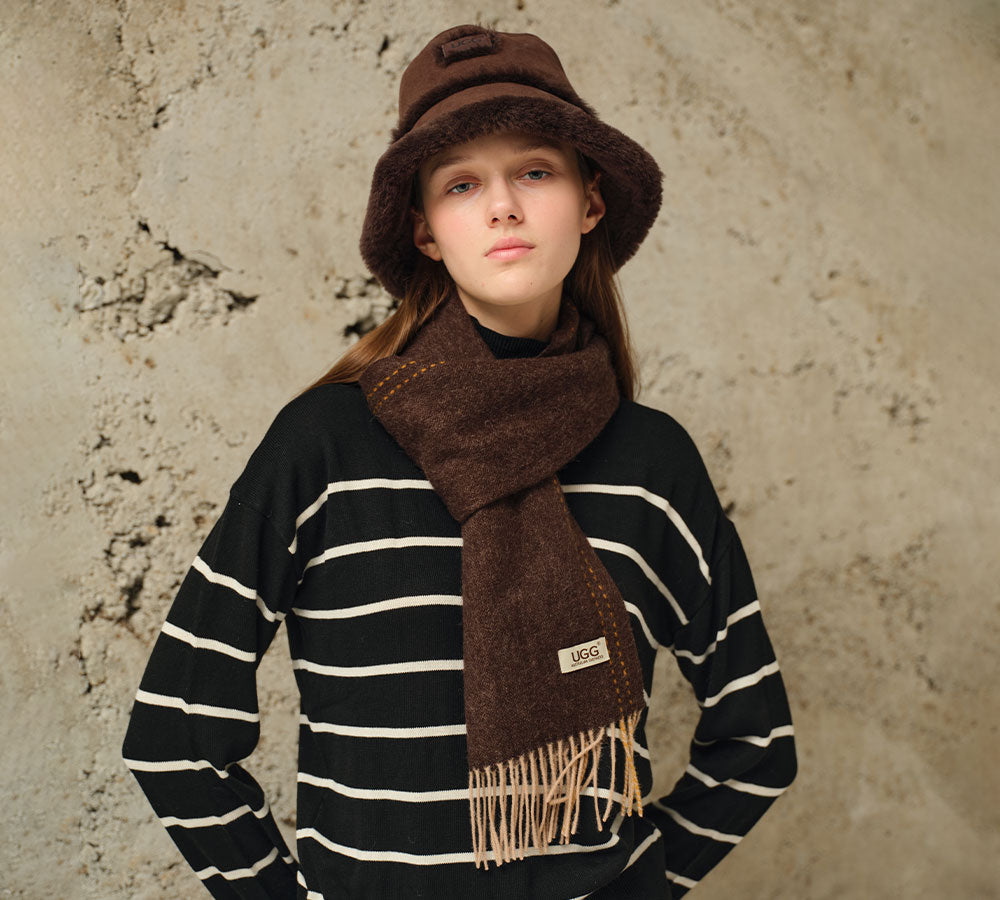 AUSTRALIAN SHEPHERD® Fluffy Sheepskin Wool Bucket Stacea Hat