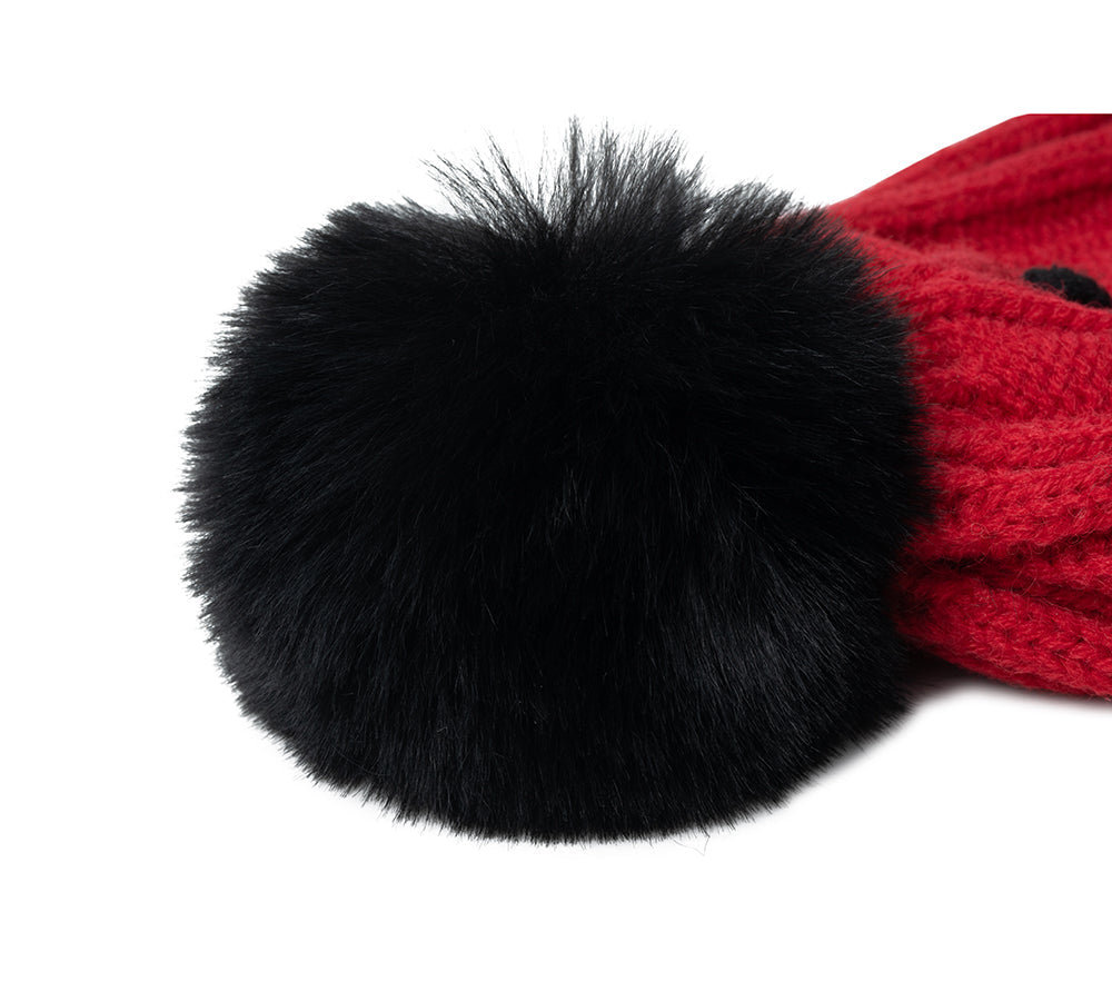 EVERAU® Kids Pom Pom Beanie and Scarf Gift Set Snell