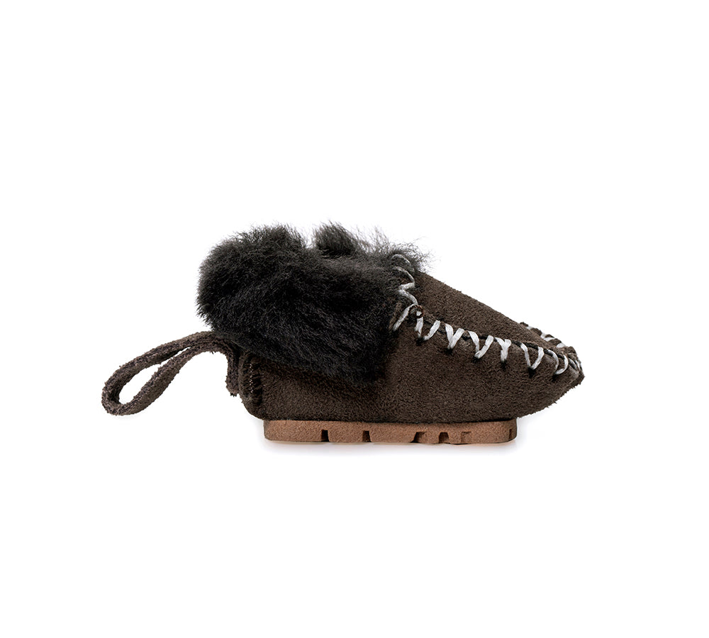 EVERAU® UGG Slippers Sheepskin Wool Popo Moccasin Keyrings