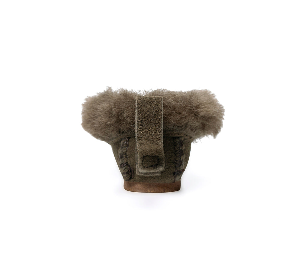 EVERAU® UGG Slippers Sheepskin Wool Popo Moccasin Keyrings